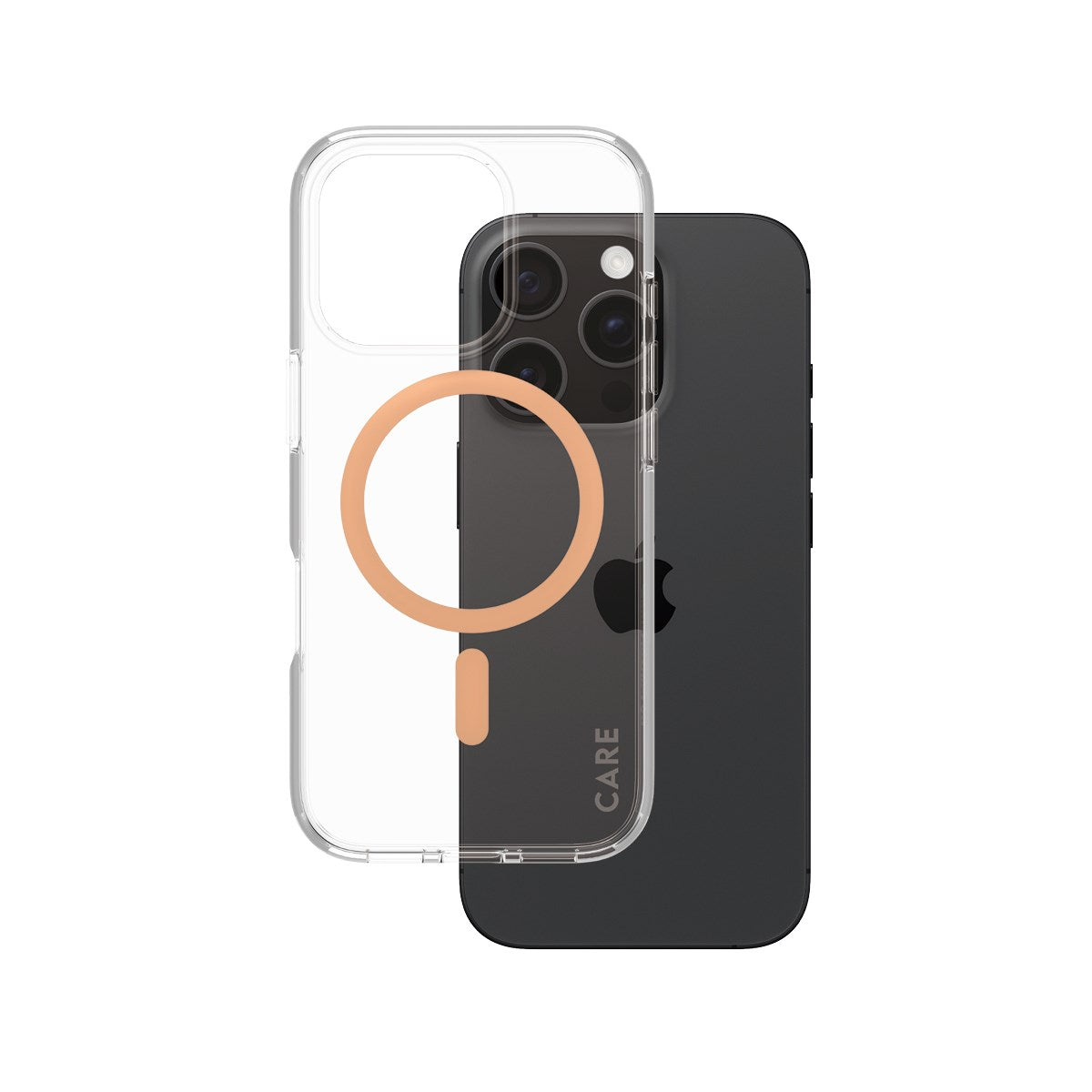 CARE by PanzerGlass® Flagship Case Transparent Urban Combat m. Peachy MagSafe iPhone 16 Pro